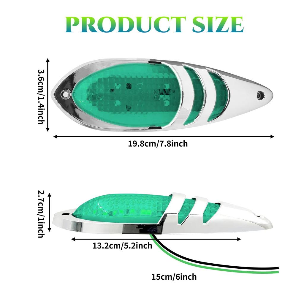 Светодиодный габаритный фонарь 12 В 24 В, универсальный боковой габаритный фонарь, передний задний габаритный фонарь для прицепа, зеленый кемпер,