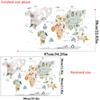 Cartoon Animal World Map Wall Sticker Self Adhesive Kids Room Bedroom Background Kindergarten Classroom Decor