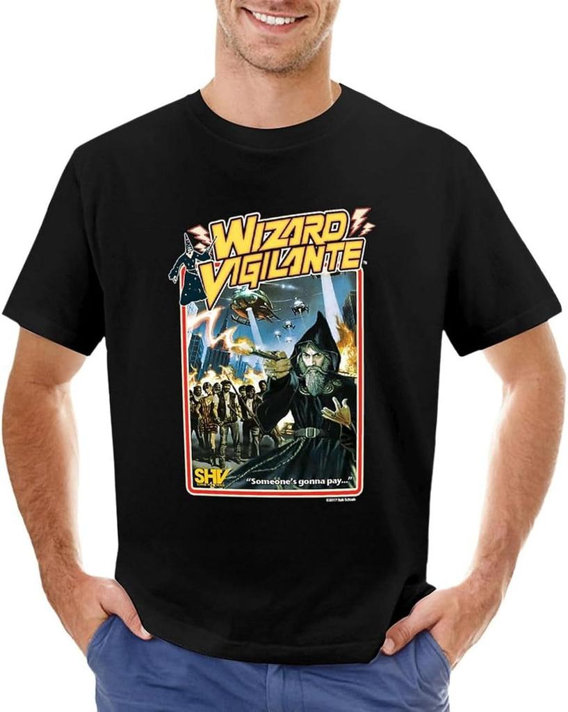 Rob Schrab Men T ShirtWIZARD Vigilante Design 2 Men T Shirt Graphic t Shirts Korean Fashion Cute Tops Men t Shirts