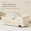 Kitchen Storage Baskets With Wheels Ventilated Holes BPA Free Plastic Organizer for Cabinet Pantry Food Vegetable Storage