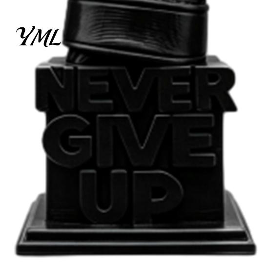 Durable PLA Sculpture 3D Printed Boxing Glove Desk Figurine, Never Give Up Inspirational Motivational Gym Accessories Statue, Resin Encouragement