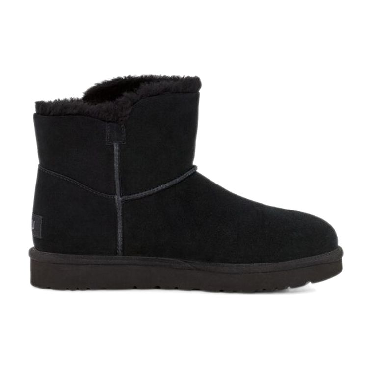 UGG Теплые нескользящие плюшевые повседневные короткие зимние ботинки Bailey Snaps женские черные 1127352-BLK