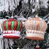 2 Pcs Christmas Crown Ornaments Vintage Style Plastic Red Green/Goldem Royal Crown Ornament for Xmas Tree Window Shop Home Holiday Decor