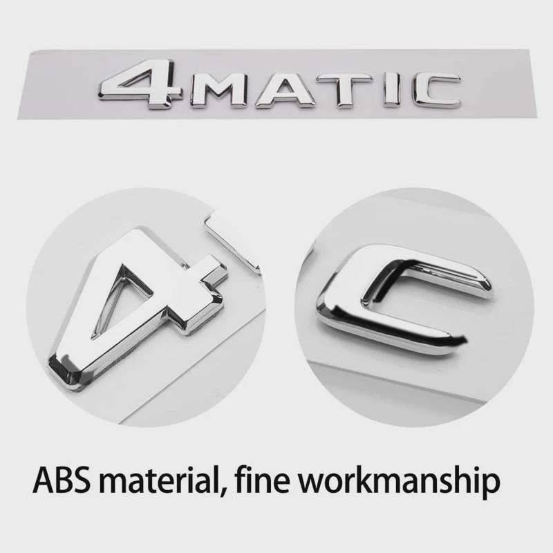 For A B C E G S ML SL CL GLA CLA Class 4MATIC 4 MATIC Trunk Chrome Matte Black Letters Emblem Badge Sticker