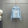 Autumn and winter wool knit patchwork slim-fit stand-collar down jacket for women