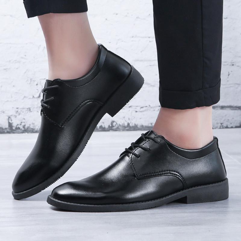 Leather Mens Business Casual Shoes With Breathable Eva Insole For Work And Travel