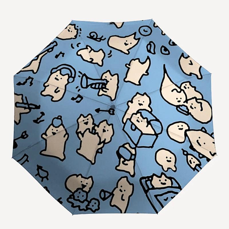 1pc Cat Party Automatic Opening/closing Umbrella with Auto Open/Close, Perfect Gift for Friends, Durable Plastic Handle yy250801166