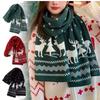 Winter Warm Scarf for Women Men Deer Elk Double-Sided Knitted Scarves Fashion Versatile Woolen Shawl Girls Christmas Present