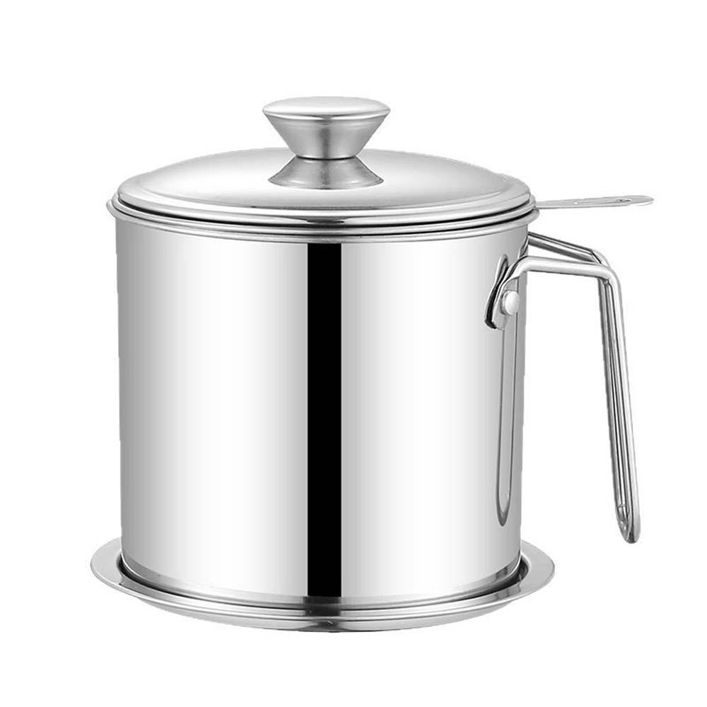 304 Stainless Steel Stainless Steel Oil Pot 1.4L/1.8L Oil Filter Pot Kitchen Supplies