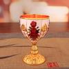 Gold Chalice 4 Inch High Zinc Alloy Retro EmNaBossed Flower Pattern Elegant Pimp Cup for Party Banquet Bar