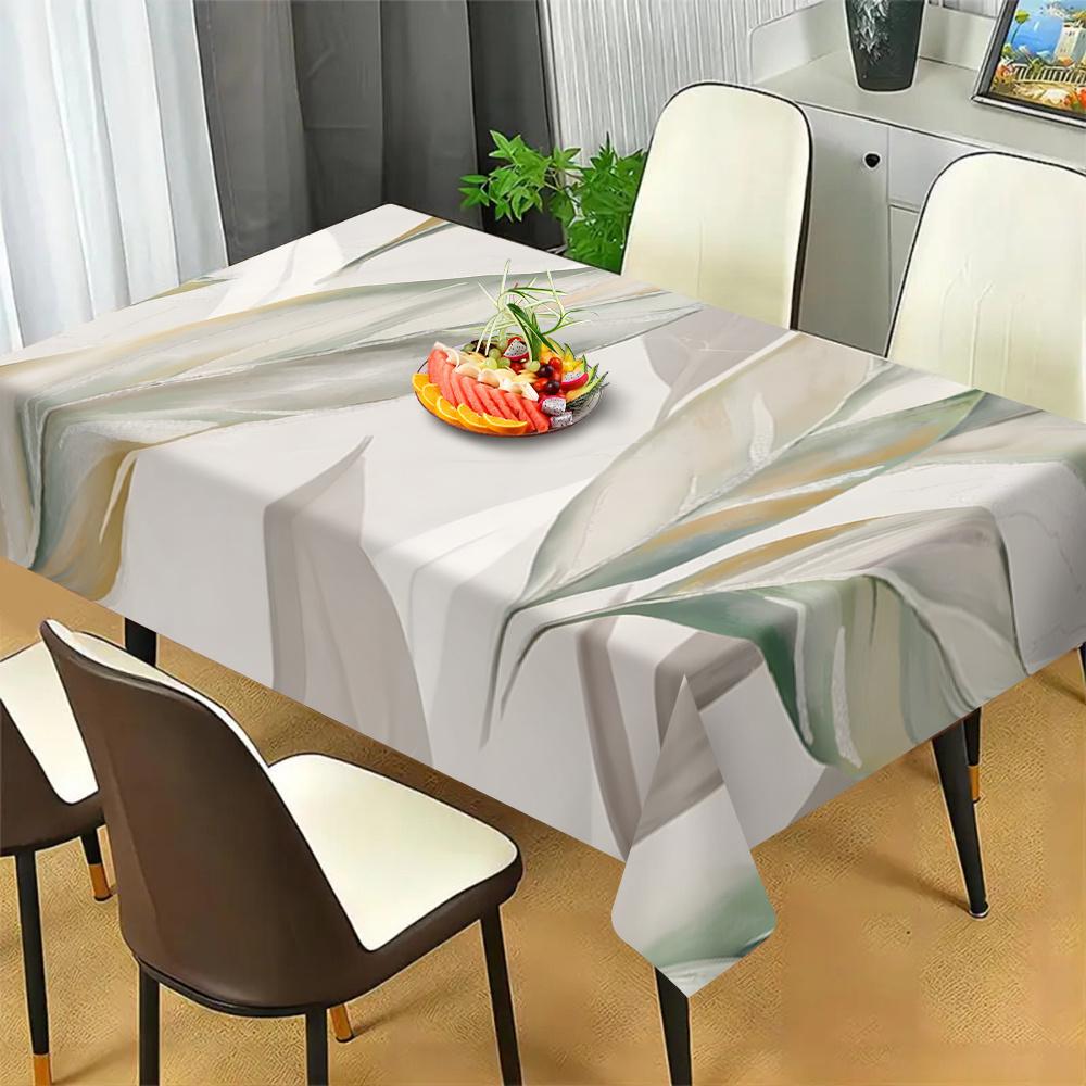 VIKAMA Natural Artistic Lines Tablecloth Waterproof and Easy-Clean Kitchen Dining Tablecloth Home Decor for Dining Rooms