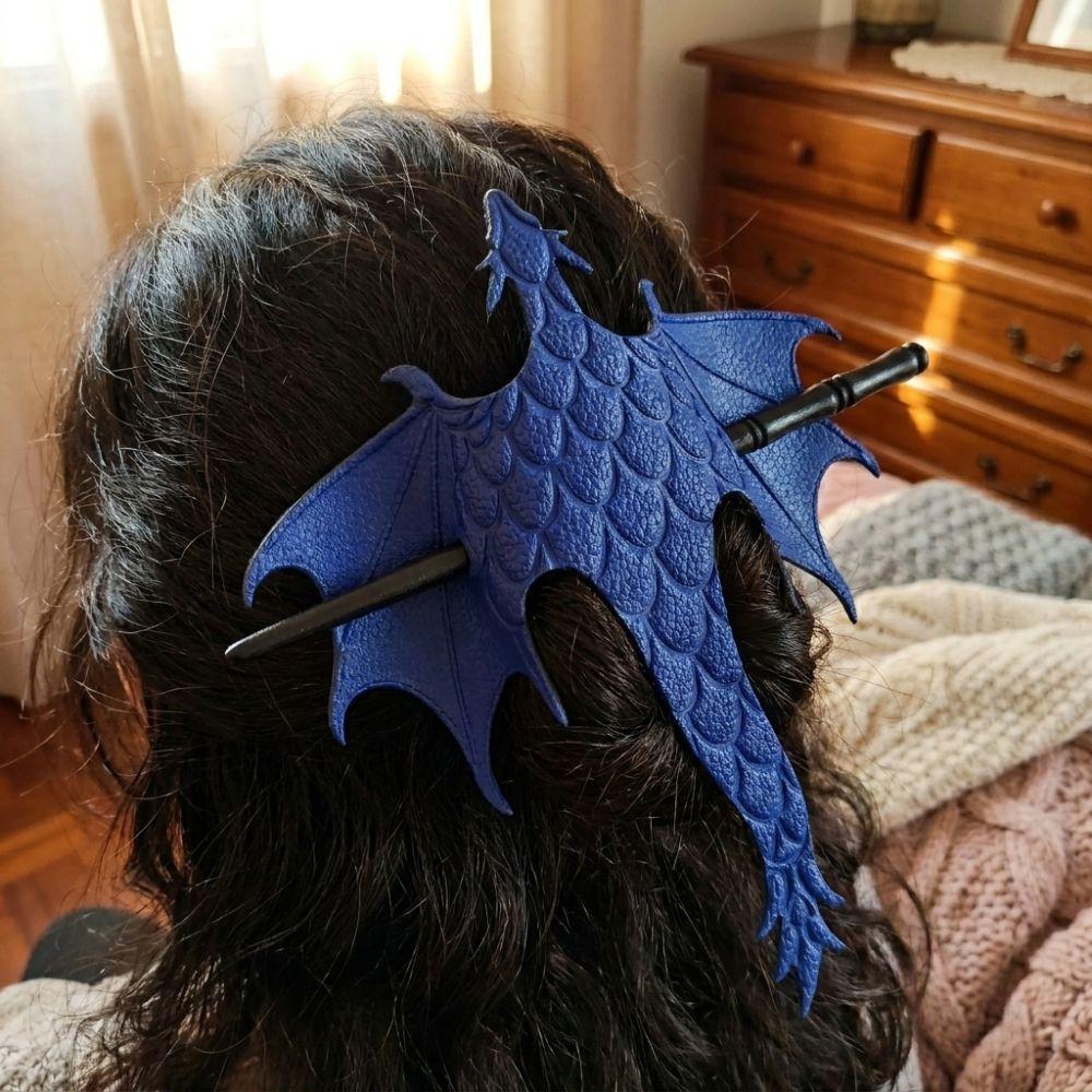 Carved Dragon Flying Dragon Wing Hair Accessory Gothic Cosplay Dragon Hair Slide Halloween
