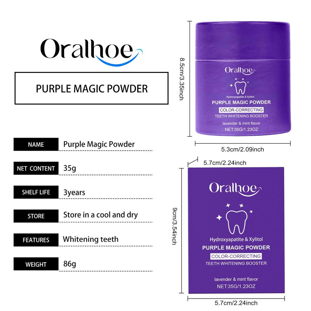 Deep Cleansing Lavender Tooth Powder, Suitable for Both Men and Women, Designed for Fresh Breathing, Perfect for Travel.