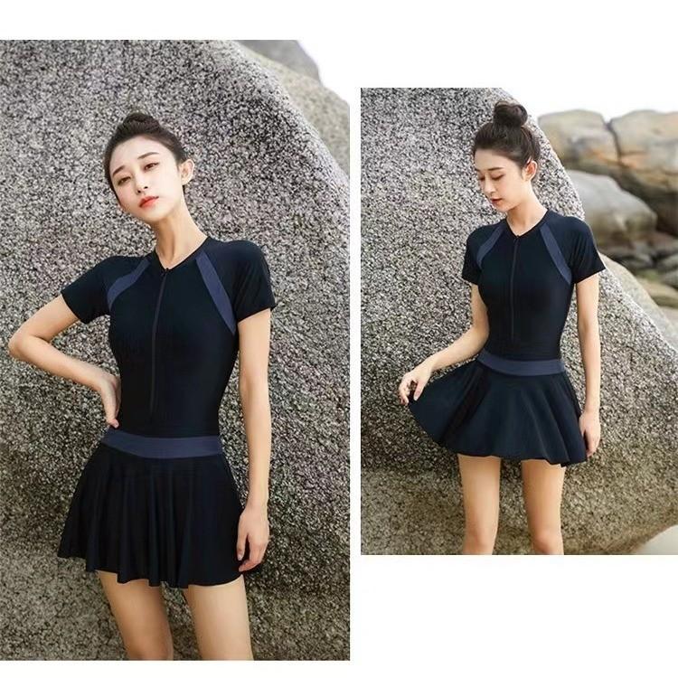 Indoor Swimsuit With High Waist Spliced Design For Hot Weather And Spa Relaxation