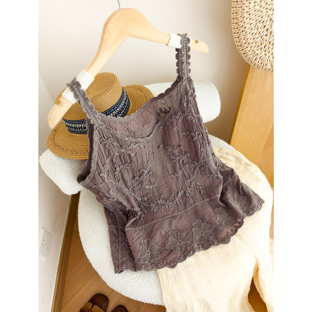 Dimanaf 2025 Новый Летний Жилет Футболка Женская Базовая Вязаная Без Рукавов Ажурный Стиль Белый Голубой Топы Свободные