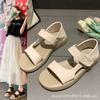 Large Size Velcro Sandals Women's Summer New Thick-soled Round Head Cool Slippers Fairy Wind Beach Sandals