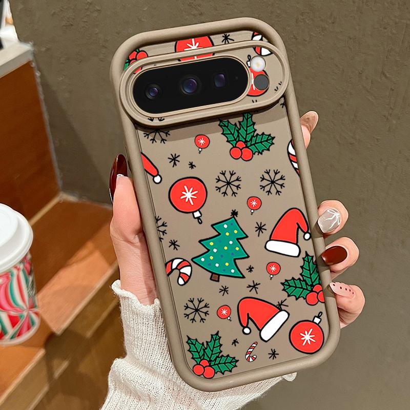Милый Рождественский Чехол Для Телефона Google Pixel 9 Pro XL 9 8 Pro 8A 7A Ударопрочный Мягкий Силиконовый Защитный Чехол Для Pixel 9 8 7 Pro