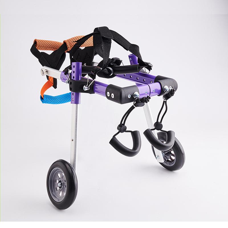 Fashion Purple Disabled Pet Dog Wheelchair, Aluminum Disabled Pet Assisted Walking Car
