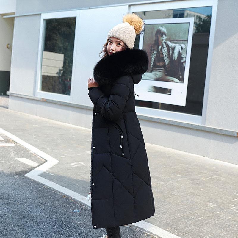 Winter Cotton-Padded Puffer Parkas Women Long Thicken Warm Hooded Coat Zipper Down Cotton Coat Plus Size