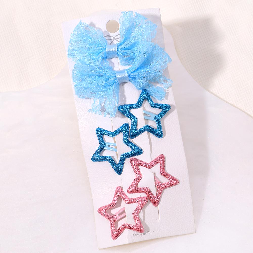 Детский набор свежих заколок для волос Цветочный принт Милые заколки-бабочки Детские зажимы для челки BB Аксессуары для девочек Головные уборы