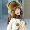 Winter Hat Cute Raccoon Shape Thermal Hat Warm Soft Comfortable Ear-covering Headwear for Adult Children
