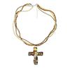 Metal Pendant Beaded Chain Necklace Multicolor Sweater Necklace Punk Gothic Cross Necklace  Travel