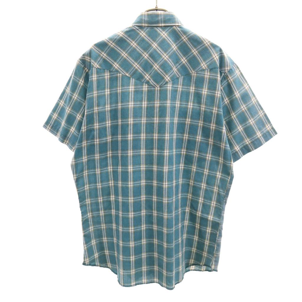 Wrangler Рубашка в клетку 90-х годов с коротким рукавом в западном стиле M зеленая система мужская б/у