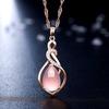 Shining Diva Fashion Rose Gold Crystal Stylish Pendant Necklace for Women