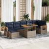 VidaXL Garden Lounge Set 8pcs with Brown Cushions Wicker Acacia, Outdoor Sofa Set, Garden Furniture 3327631