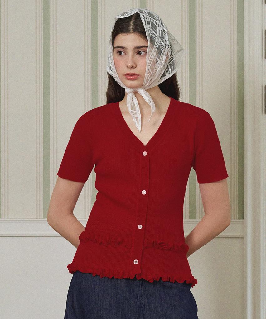 MICANE Vera Frill V-Neck Knit