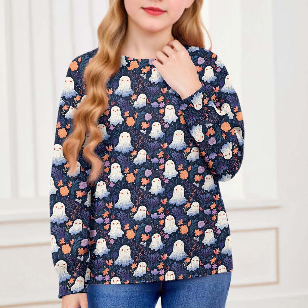 Толстовки на Хэллоуин для детей, мальчиков и девочек, вязаный свитер, милая рубашка, осенние пуловеры с круглым вырезом