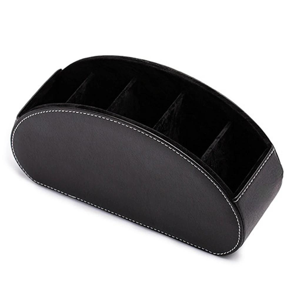 Remote Control Holder Organizer  Controller Stand 5 Compartment Pu Leather Storage Box And Tv Stand Desk Storage Box