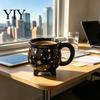 Novelty Ceramic Drinkware Halloween Coffee Mug with Ergonomic Handle, 380ml Capacity, Pot Shaped Creative Shape Cup, Hot And Cold Beverages