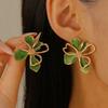 Retro Sweet Fashion Double Layered Flower Petal Earrings For Women