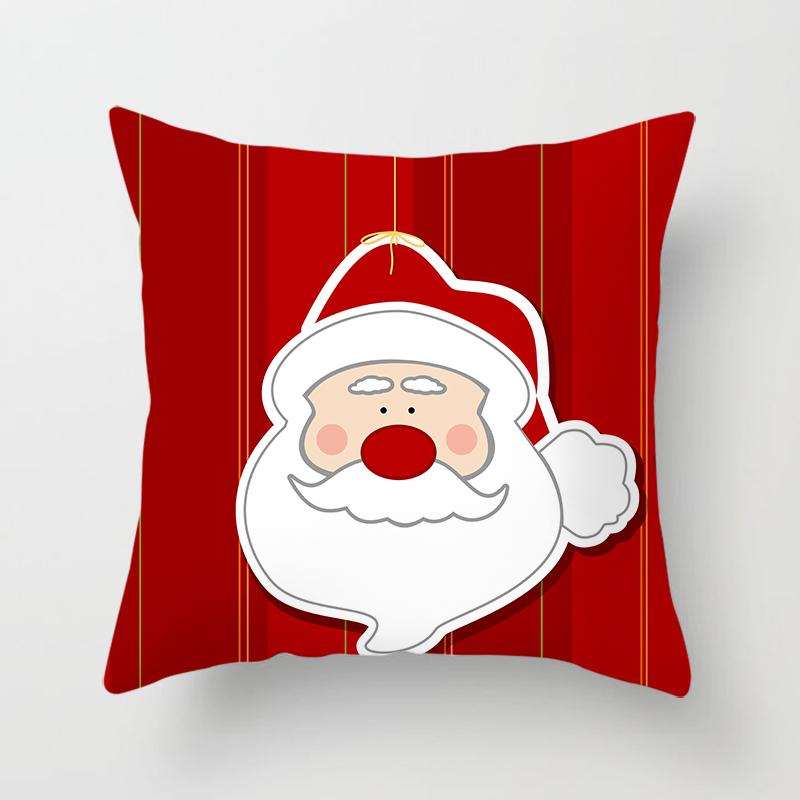 Cartoon Santa Claus Pillowcase Sofa Kids Room Decoration Christmas Cushion Cover