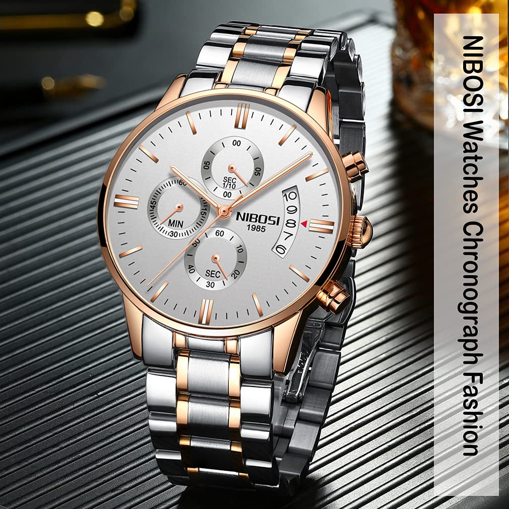 Часы наручные часы с большим циферблатом хронограф бизнес-бренд аналоговые стильные повседневные металлические часы из нержавеющей стали джентльменские часы дата флуоресцентный роскошный подарок на день