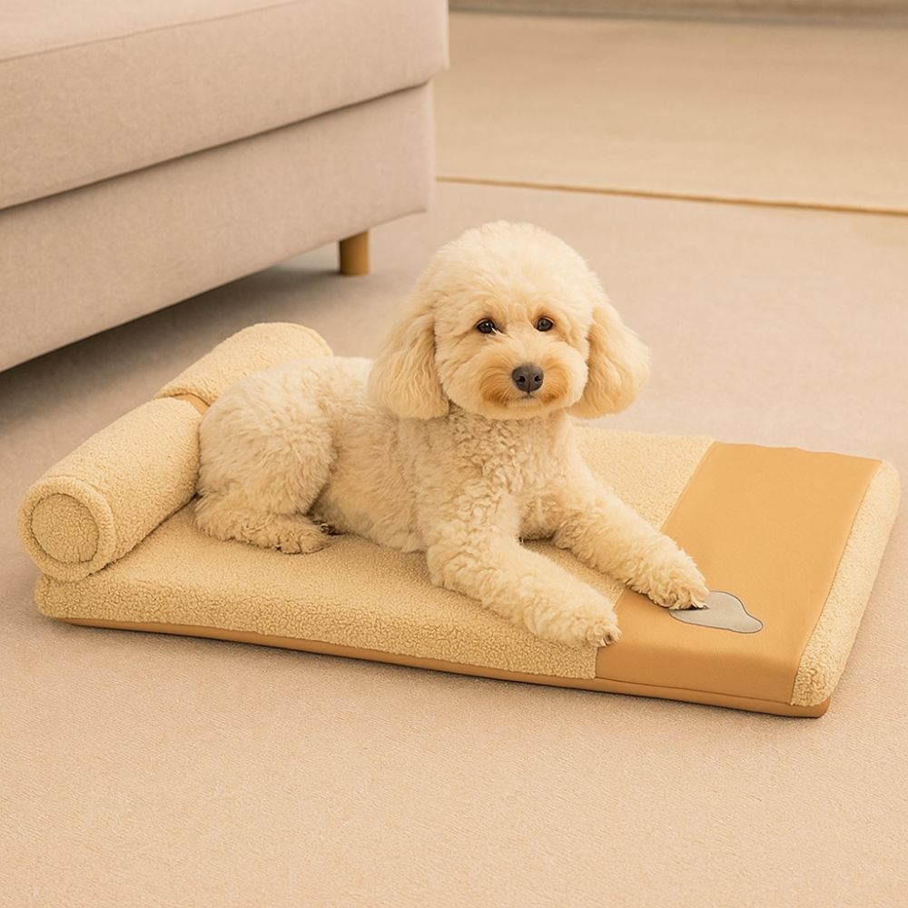 Removable Dog Sleeping Mat Neck Protection Pet Dog House Practical Dog Plush Bed Crate