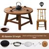 JINGGENG Old Elm Wood Outdoor Brazier & BBQ Dining Table