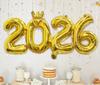 3 комплекта 16-дюймовых шаров из алюминиевой фольги в виде короны и цифры 2026 для рождественского новогоднего украшения, праздничные товары для вечеринки, рождественский декор