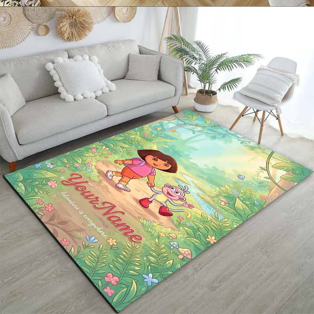 Dora Explorer Personalized Name Floor Mat Design for Hallway Outdoor Foyer Study room Antislip Carpet Decorate Offices