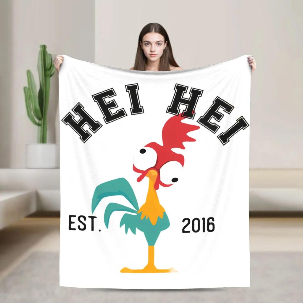 Moanas Hei Hei Rooster Character Flannel Blanket Winter Warm Throw for Kids Couch Bed Aesthetic Sofa Cover Bedspread