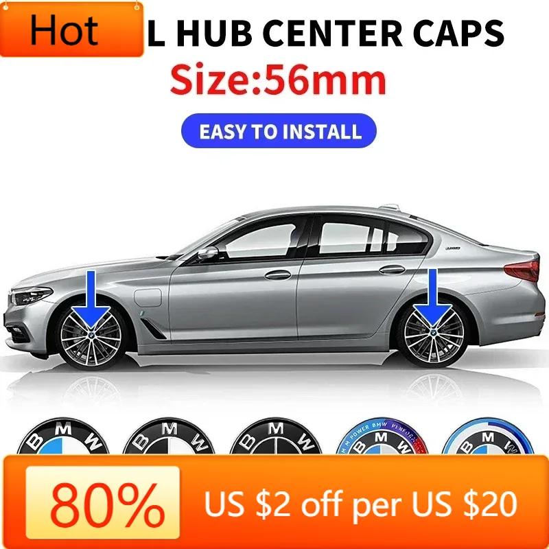 BAEO1 New 2025 4pcs 56mm Car Wheel Center Hub Cap Emblem Stickers Styling For BMW M Performance 1 3 5 7 Series X1 X2 X3 X4 X5 X6 X7 M3