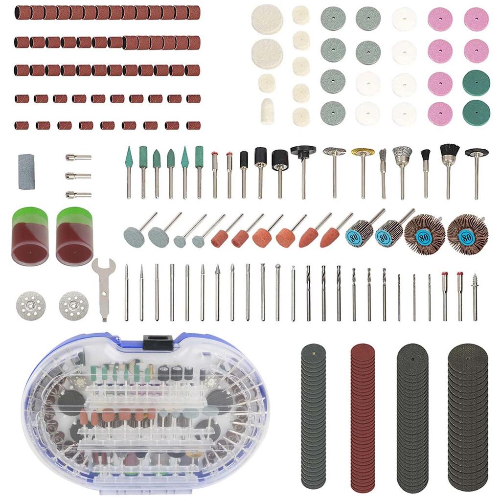 276-Piece Rotary Tool Accessories Kit 1/8-inch Diameter Shanks Universal Fitment for Easy Cutting, Grinding, Sanding, Sharpening, Carving andPolishing
