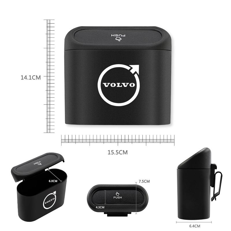 dygeh0 1L Portable Car Storage Box Hanging Mini Trash Can For Volvo XC90 V90 V60 XC60 V40 S80 S60 S90 C40 XC40 V70 XC70 C30 C70 EX90