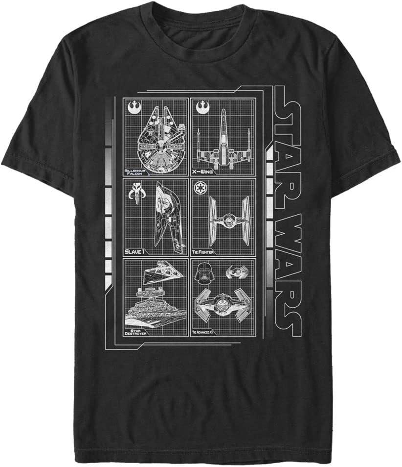 ЗВЕЗДНЫЕ ВОЙНЫ Большие и высокие Боевые Корабли Мужские Топы Футболка с коротким рукавом