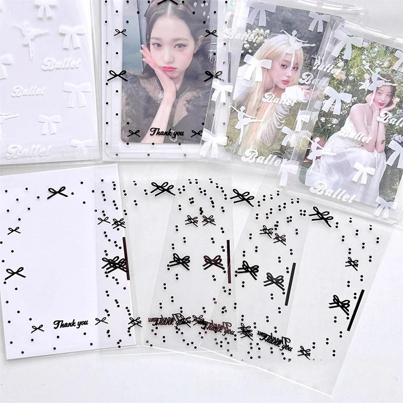 50 Pieces/pack Idol Photo Packaging Bag Transparent Card Sleeve Self-adhesive Self Sealing Bag Gift Card Protective Cover