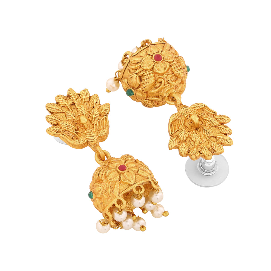 Женское дизайнерское колье Estele с позолоченным павлином и жемчугом