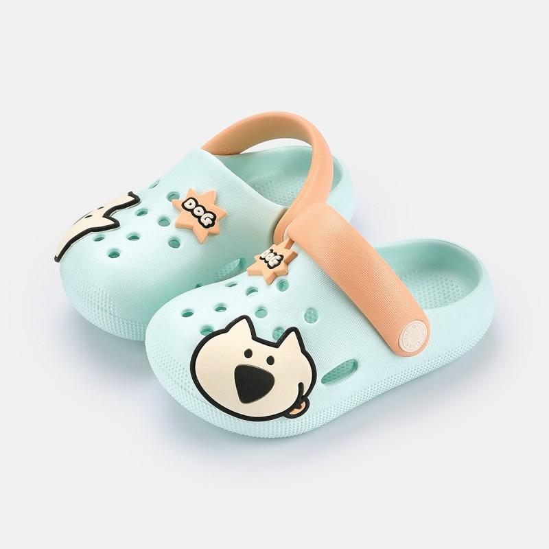 Kids Cartoon Clog Sandals Girls Non-Slip Outdoor Footwear In Yellow Gray Lavender Mint
