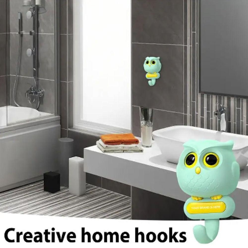 Free Punching Animals Wall Hanging Hook Home Decoration Storage Rack New Owl Blink Hook