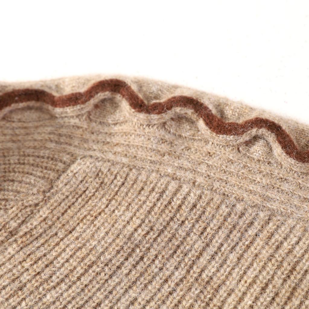[Cashmere+Sheep Wool] Heavy duty Thick Wool Sweater for Men in Autumn and Winter, Warm and Versatile Half Zipper Collar Sweater